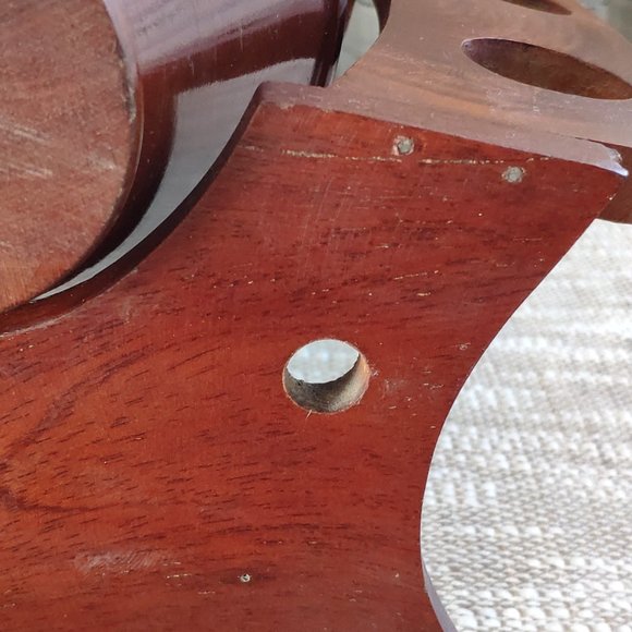 Wooden Barrel Set with 6 Glasses, Vintage Stand Caddy 9.5" - Picture 13 of 16